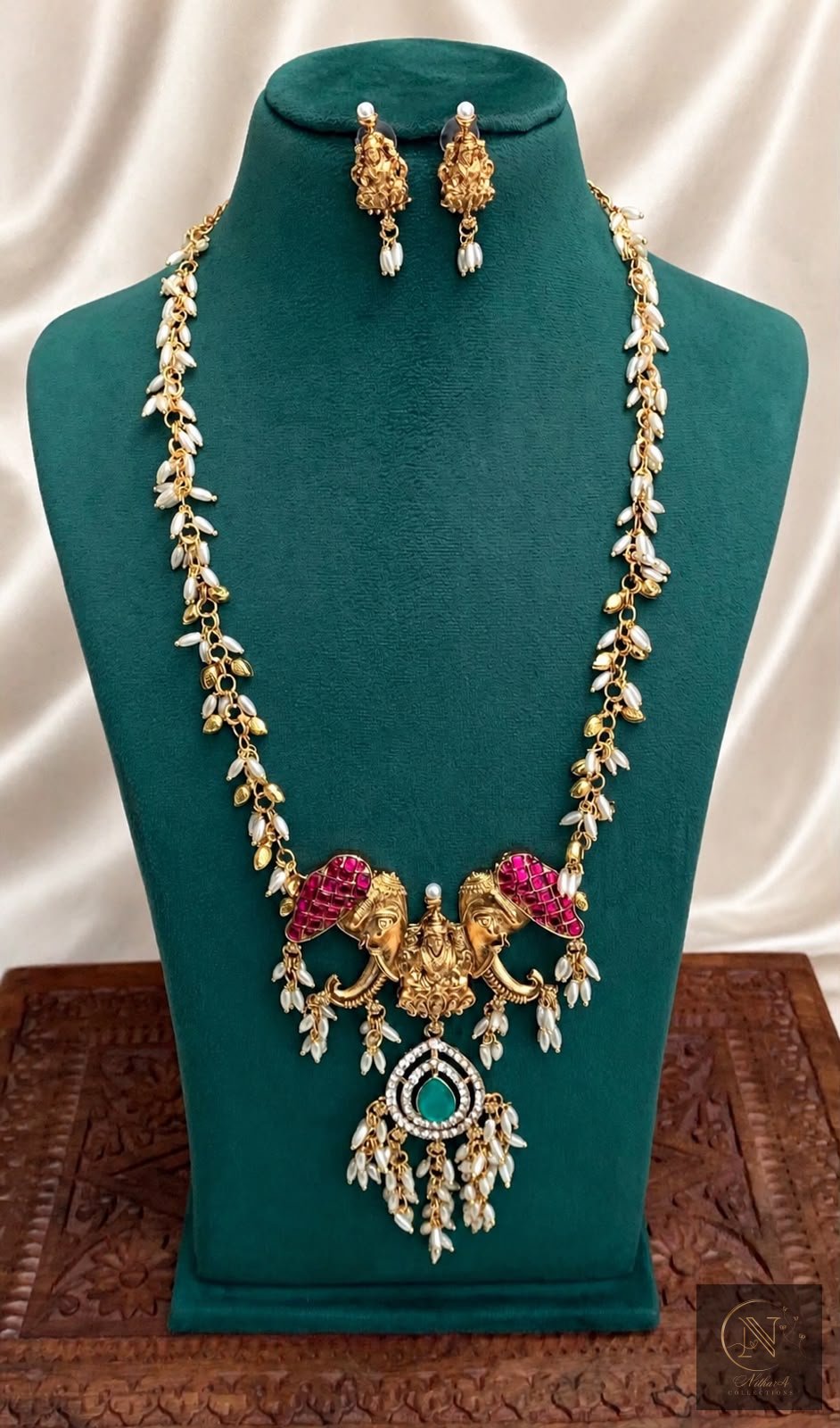Gajalakshmi Perl Long Haram NCNC076